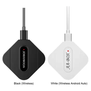Plug към безжична мини-AI Box Bluetooth-съвместими 5.0 Carplay Android Auto Motor AI Box Щепсела и да играе за кабелна Android Auto