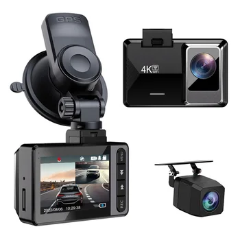 Автомобилен видеорекордер с 4K камера и 1080P видео Рекордер WIFI, GPS, dvr, авто дървар за Нощно виждане за кола