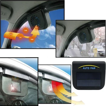 Авто Auto на вентилатора-охладител на слънчеви батерии, Автоматично прозорец, вентилатор-по-хладни, Гъвкав вентилационен вентилатор с вентиляционным гумена автомобилен електрически вентилатор