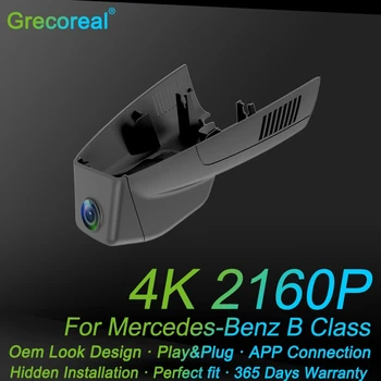 Grecoreal 4k Wifi Dash Помещение Автомобилен Видеорекордер един dashcam Предната Видеорекордер за Mercedes Benz B Class W247 W246 B180 B200 B250 B260 2011-2019
