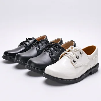 Обувки zapatos niño 23 за момчета, кожени обувки, детски обувки в британския стил, студентски обувки за изяви, детски обувки с остър пръсти на мека подметка обувки