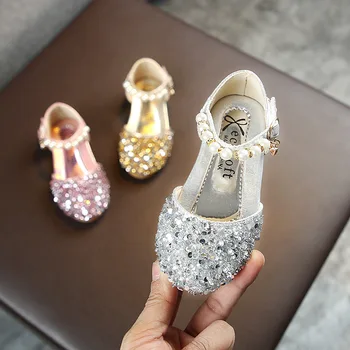 Колекция от 2023 година, пролет-есен, Корейската мода, обувки принцеса за почивка, обувки за изказвания, Кожени танцови обувки за момичета, Размер: 21-36