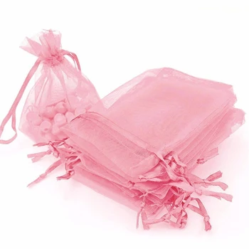 100 бр., торбичка от Органза, чанта за опаковане на бижута, опаковъчна хартия за Сватбената парти, Подарък чанта, Прибиращ Окото чанта за бонбони