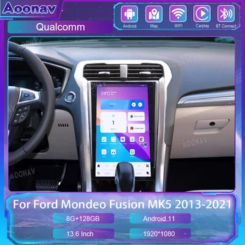 Радиото в автомобила Android 11 за Ford Mondeo Fusion MK5 2013-2021 13,6-инчов екран Tesla в стил GPS Navi Мултимедиен плеър Carplay