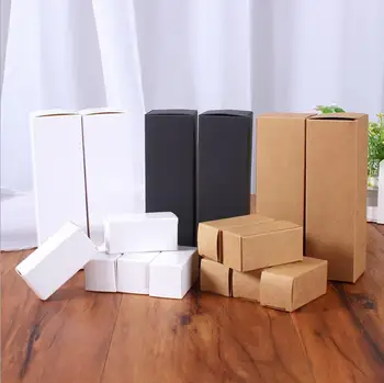 100шт Черно-Бяла Опаковъчна кутия от крафт-хартия, Празна Картонена кутия червило, Парфюм, Козметична опаковка, Подарък кутия