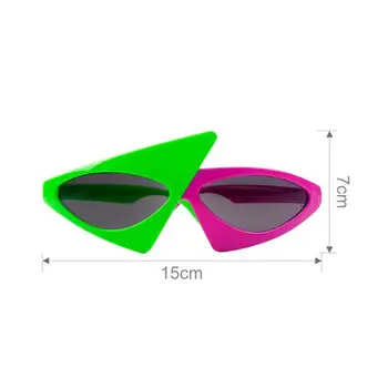Новост, смешни очила, Зелени контрастиращи Розови очила в стил хип-хоп, Асиметрични триъгълни слънчеви очила, аксесоари за партита