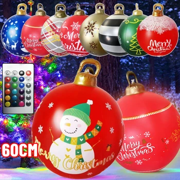 60-сантиметровое Коледна украса в света на Гигантски светещи играчки топка с подсветка за украса на Коледната елха на открито Декоративен подпори