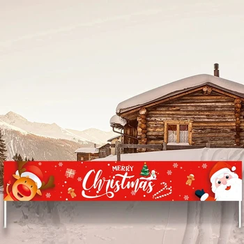 300x50 cm Нова Година 2024 Коледа Дядо Коледа Висящ Банер 2023 Весела Коледна Украса за Дома Коледен Подарък Навидад Noel