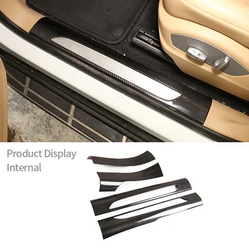 За Porsche Macan 2014-2020 Пороговая лента за кола От този въглеродни влакна, Добре Дошли, Декоративна защита на интериора Скутер, автомобилни аксесоари