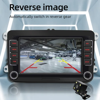 7-Инчов Автомобилен MP5 Плейър HD Безжична Carplay Android Auto Преносима Автомобилна Стерео Камера за задно виждане WiFi GPS Навигация 1G/2G + 32G за VW