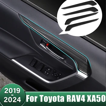 Тампон Върху Рамката на Подлакътник Вратата на Колата От Неръждаема Стомана, Декоративна Накладки За Toyota RAV4 XA50 2019 2020 2021 2022 2023 2024 RAV 4 Hybrid
