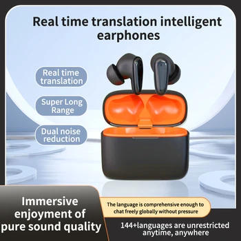 Слушалки Smart Translation За прехвърляне на 144 езика, Гласов преводач, Безжични слушалки за превод Bluetooth, Пътуване в чужбина